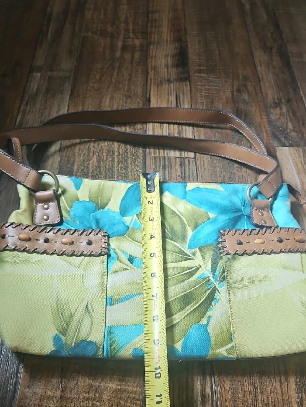 Relic Tropical Shoulder Bag in Blue, Yellow & Brown